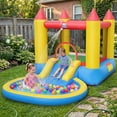 thumbnail image 2 of Costway Inflatable Bounce House with Splash Pool, Water Slide and Bouncy Area for Kids with 370W blower, 2 of 10