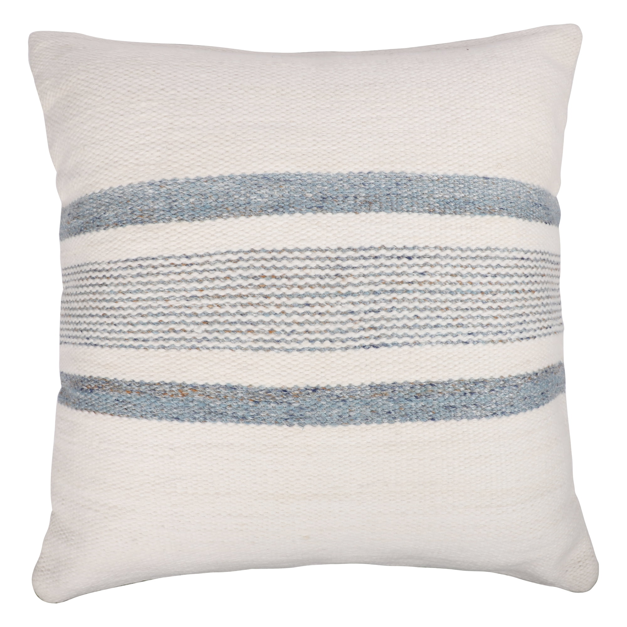 Ox Bay Petra 20" x 20" Blue/White Striped Reversible Indoor/Outdoor Adult Decorative Throw Pillow