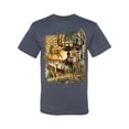 thumbnail image 2 of Wild Bobby Deers in Mountains Patriotic American Flag Hunting Animal Lover Unisex Men Tee, 2 of 6