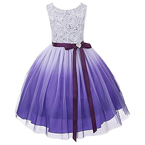 See Pic Girls Ombre Flower Dress