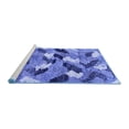 thumbnail image 2 of Ahgly Company Machine Washable Indoor Square Abstract Blue Modern Area Rugs, 4' Square, 2 of 4
