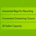 thumbnail image 4 of Great Value Blue 30-Gallon Drawstring Large Recycling Bags, Unscented, 20 Count, 4 of 8