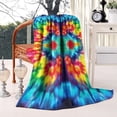 thumbnail image 2 of Vibrant Tie Dye Symmetry Blanket,Comfortable Soft Flannel Throw Blanket,All Season,Warm Lightweight Blankets for Sofa Bed Couch Living Room Chair,40"x50", 2 of 4
