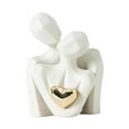 thumbnail image 3 of Estatua de pareja abrazada de cerámica, accesorios minimalistas multiusos románticos para Blanco, 3 of 9