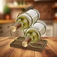 thumbnail image 2 of 3 Bottles Freestanding Tabletop Wine Holder, Countertop Wine Rack, Perfect for Home Decor & Kitchen Storage Rack, Bar,Wine Cellar, Cabinet, Pantry, Drink Organizer Bottle Holder, Gold finish WH-02GLD, 2 of 4