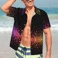 thumbnail image 4 of Salouo Colorful Sparkling for Hawaiian Shirt for Men,Summer Beach Casual Short Sleeve Button Down Shirts Men's Regular-Fit Short-Sleeve Print Shirt -, 4 of 6