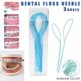 thumbnail image 1 of 3 Packs Floss Threaders Tooth Floss Holders Between Orthodontic Braces Bridge, 1 of 5