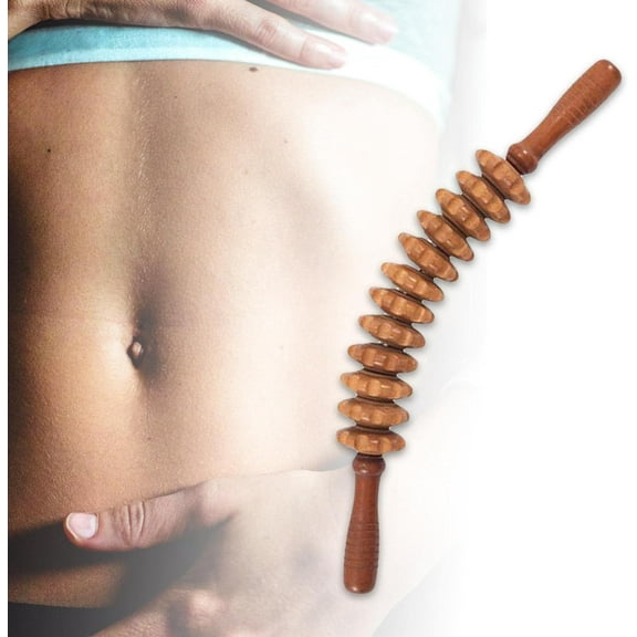 TyTqxy Curved Wooden Massage Roller for Waist and Thigh, Multi-Functional Body Roller for Cellulite Reduction and Muscle Tension, Stomach Rolling Massager Tool