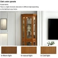 thumbnail image 5 of MDQMD Corner Cabinet with Vintage Handle for Living Room,Glass Door Wood Corner Cabinet,Curio Display Cabinet with Adjustable Shelves,Oak, 5 of 9