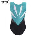 thumbnail image 2 of Niños Niñas gimnasia Ballet Jersey leotardo figura patinaje disfraz Bowknot espalda recortada brillante Body con diamantes de imitación Ropa de baile, 2 of 5