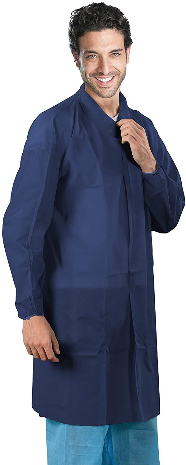 Disposable Lab Coats Pack of 10 Polypropylene Lab Coats Large Unisex
