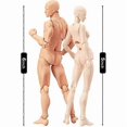 thumbnail image 5 of Body Doll, Artists Manikin Blockhead Jointed Mannequin Drawing Figures Male+Female Set (Grey), 5 of 5