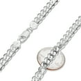 thumbnail image 2 of 7.5mm Chunky Solid .925 Sterling Silver Flat Cuban Link Curb Chain Necklace, 24 inches + Gift Box, 2 of 7