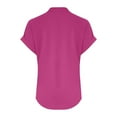 thumbnail image 4 of Camiseta sin mangas de verano holgada con cuello en V y pliegues para mujer: blusa fluida sin mangas con dobladillo curvo., 4 of 5