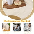 thumbnail image 4 of BNM Chevron Zig-Zag Cotton Blanket, Full/ Queen, Ivory, 4 of 13
