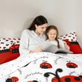 thumbnail image 5 of Manfei Animal Ladybug 2pcs Bedding Comforter Set,Polka Dots Twin Comforter Sets,Kawaii Animal Breathable Bedding Set,Breathable Ladybird Room Decorative,Reversible, 5 of 8