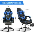 thumbnail image 2 of COCOKUN Gaming Chair, Backrest and Seat Height Adjustable Swivel Recliner Racing Office Computer Ergonomic Video Game Chair with Footrest and Lumbar Support, Black/Blue, 2 of 7