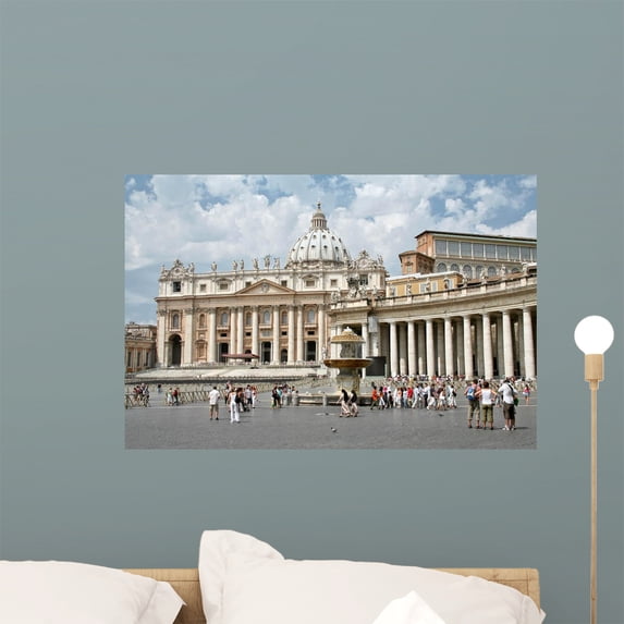 Piazza San Pietro Wall Mural by Wallmonkeys Peel and Stick Graphic (24 in W x 16 in H) WM212090