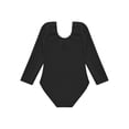 thumbnail image 4 of Xnihocha Kids Girls Fleece-Lined Long Sleeves Ballet Modern Dance Gymnastic Leotard Solid Color Black 160, 4 of 7