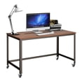 thumbnail image 1 of Pemberly Row Contemporary Particleboard and Steel Rolling Computer Desk in Brown, 1 of 9