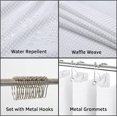 thumbnail image 5 of Classic Striped Waffle Weave Shower Curtain 72W x 78L Inch, Wide Gray Green Stripes Water Repellent Shower Curtain Set for Modern Home Hotel Bathroom Decoration, 5 of 5