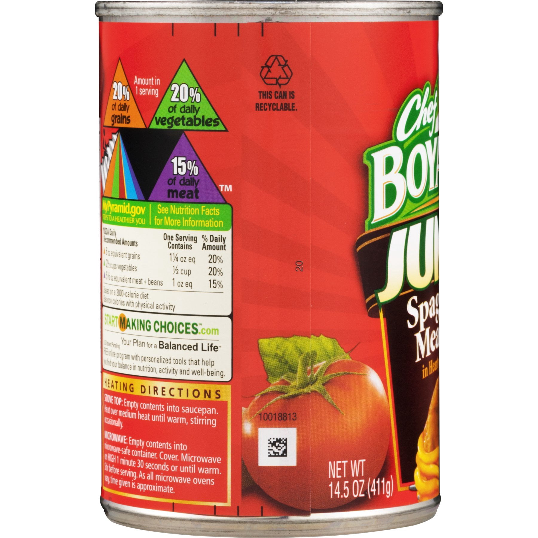 b'Chef Boyardee, Jumbo Spaghetti and Meatballs, KKS1&nbsp;14.5-Ounce Can (Pack of 6)'