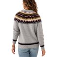 thumbnail image 5 of JUUNthy Sweater for Womens, Striped Knitted Long Sleeve Crewneck Fashion Fall Winter Clothes Tops Gray 5XL, 5 of 5