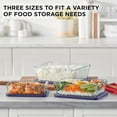 thumbnail image 3 of Pyrex Simply Store - Juego de 3 recipientes rectangulares de vidrio para almacenamiento de alimentos, 3, 6 y 11 tazas, recipientes para preparación de comidas con tapas sin BPA, aptos para, 3 of 5