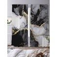 thumbnail image 3 of Black Grey Marble Sheer Curtains 108 Inch Length 2 Panels Set Window Treatments, Modern Gradient Abstract Aesthetic Rod Pocket Semi Curtains for Living Room/Bedroom/Kitchen Décor, 104"W x 108"L, 3 of 7