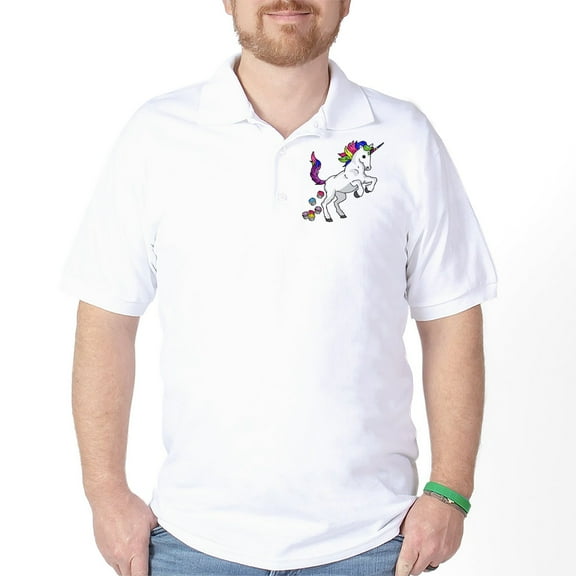 CafePress - Unicorn Cupcakes Polo Shirt - Golf Shirt, Pique Knit Golf Polo