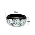 thumbnail image 2 of 4.45 Ct Round Cut AAA Cz Black Stainless Steel Engagement Ring Women's Size 9, 2 of 5