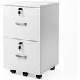 xrboomlife 2 Drawer File with Lock Wood Grain White File