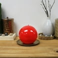 thumbnail image 2 of Unscented High Gloss Red Round Candle, 2 of 5