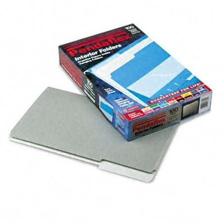 Pendaflex Interior File Folders- 1/3 Cut- Top Tab- Legal- Gray- 100/Box