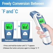 Forehead and Ear Thermometer for Baby, Fast Reading with Fever Alarm & Memories Recall
