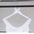 thumbnail image 2 of Ella Celebration Bride to Be Wedding Dress Hanger Wooden and Wire Hangers for Brides Gowns, Dresses (White with Light Gold and Bow), 2 of 6