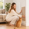 thumbnail image 4 of 11.8 x 23.6 Inches Self-Adhesive Cat Scratching Pad, Cuttable Scratch Mat for Furniture, Reusable Sofa Protector for Cats(Khaki), 4 of 5