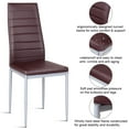 thumbnail image 5 of Costway Set of 4 PU Leather Dining Side Chairs Elegant Design Home Furniture Brown, 5 of 10