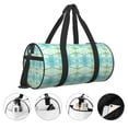 thumbnail image 5 of YFYANG Large Capacity Canvas Gym Bag for Men and Women, Green Stripe Art Round Portable Travel Bags for Sports Fitness, 5 of 8