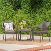 Noble House Astoria Outdoor 3 Pc Multibrown Chair Chat Set