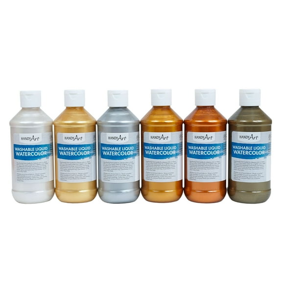 Handy Art Metallic Liquid Watercolor, 8 oz, Set of 6