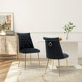 thumbnail image 2 of Clihome  Modern Velvet Upholstered Featured Dining Chairs (Set of 2) Black, 2 of 5