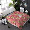 thumbnail image 2 of Yibo Strawberry Pattern Blanket Soft Flannel Throws Cozy Lightweight Blankets for Couch Bed Sofa Practical Gift Unisex X-Small 40"×30" for Toddler/Leg, 2 of 7