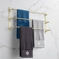 thumbnail image 4 of O'force THREE Stagger Layers Towel Rack 304 Stainless Steel Towel Bars Bathroom Accessories Set Brushed Gold 27.56 inches KJWY003JIN-70CM, 4 of 6