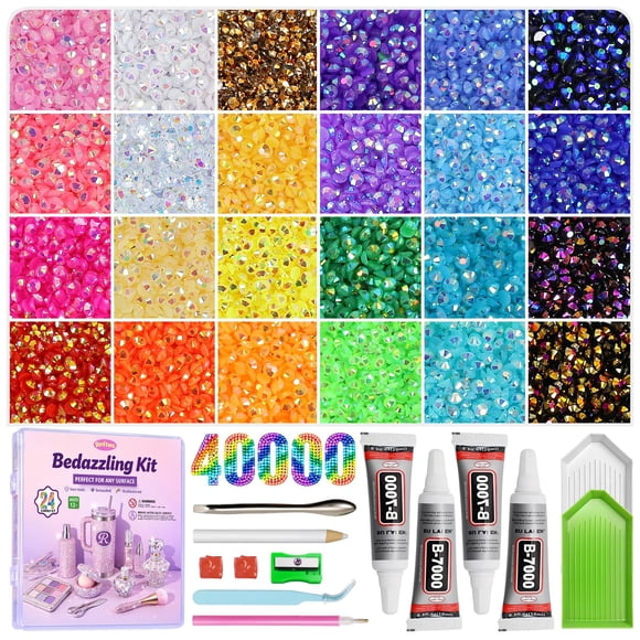 Kit de decoración Redtwo con 40.000 strass multicolor de 3 mm