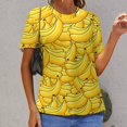 thumbnail image 6 of Banana Cluster Print T Shirts Basic T-Shirt Short Sleeve Ladies Tee Shirt Summer Graphic Clothing, 6 of 6