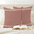thumbnail image 3 of Country Star Plaid Outdoor Waterproof Pillow Covers, Retro Red American Farm Barn Berry Decorative Square Throw Pillowcase Sofa Cushion Sham for Patio/Couch/Chair, 20"x20" 2 Pack, 3 of 8