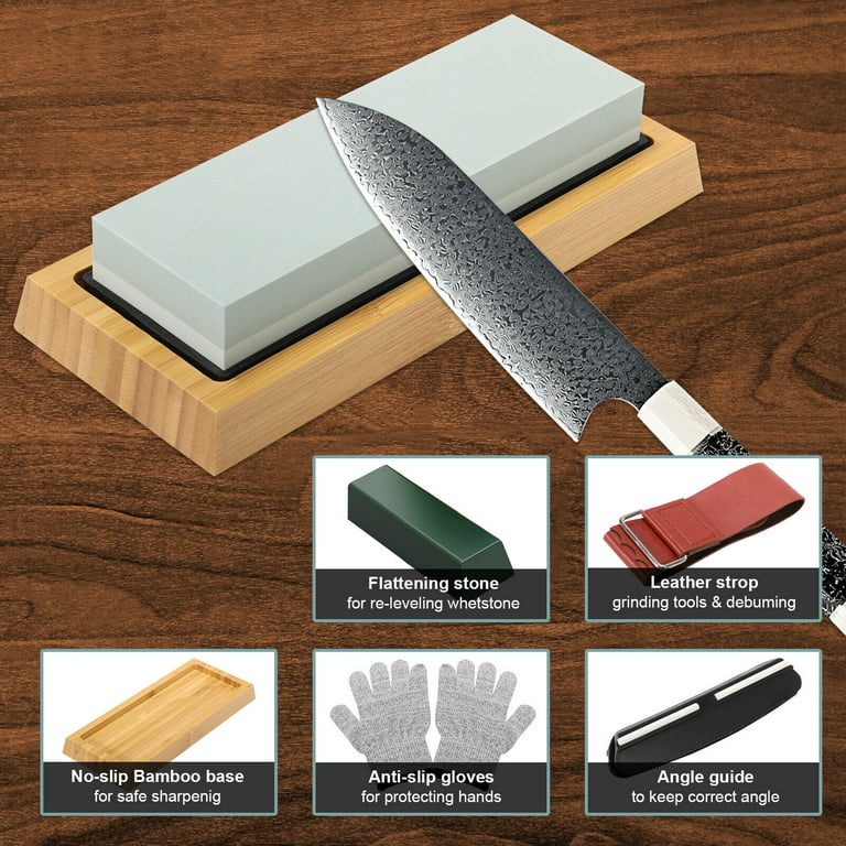 Kitchen Knife Sharpening Water Stone Dual Whetstone Set 400 1000 3000 8000  Grit