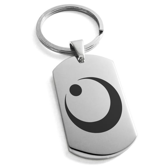 Stainless Steel Obu Samurai Crest Engraved Dog Tag Keychain Keyring