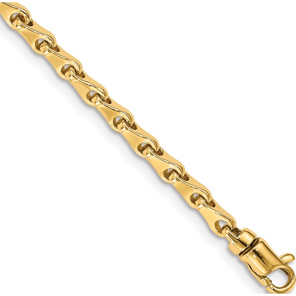 14K Yellow Gold 3.3mm Hand-Polished Fancy Link Chain (18 X 3.3) Made In Peru lk723-18